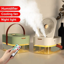 Portable Summer Fan with Dual Spray Humidifier