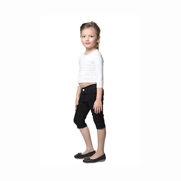 FNOCKS Girls Kids Casual WEAR Slim FIT Trendy Stylish Capri Jeans with TOP